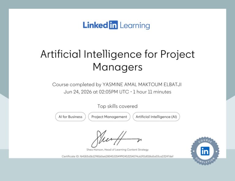 FAISONS TOUJOURS UNE VIRGULE CHERS CHAMPIONS AMERICAINS* ET IL FAUT AVANCER DANS NOS CERTIFICATS LINKEDIN EN GESTION DE PROJETS ET INTELLIGENCE ARTIFICIELLE :)