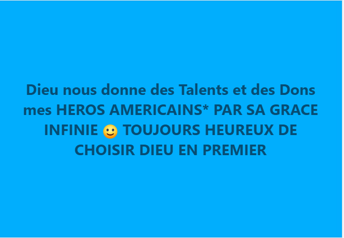 IL FAUT TOUJOURS CHOISIR DIEU VIVANT EN PREMIER MES NOBLES AMERICAINS* :)