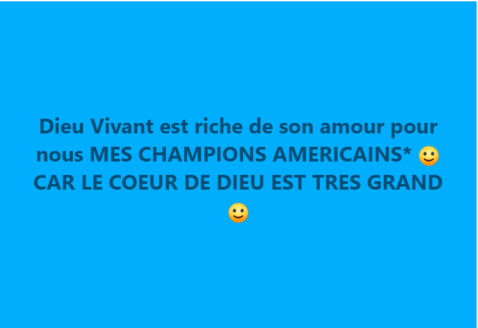 LE COEUR DE DIEU VIVANT ET ETERNEL EST TRES GRAND :)