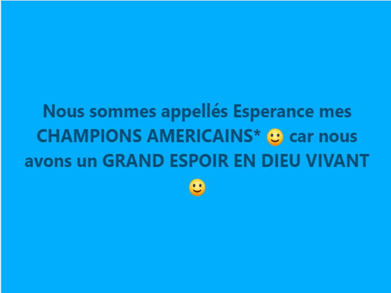 NOUS AVONS TOUT NOTRE ESPOIR EN DIEU VIVANT MES HONORABLES AMERICAINS* :)