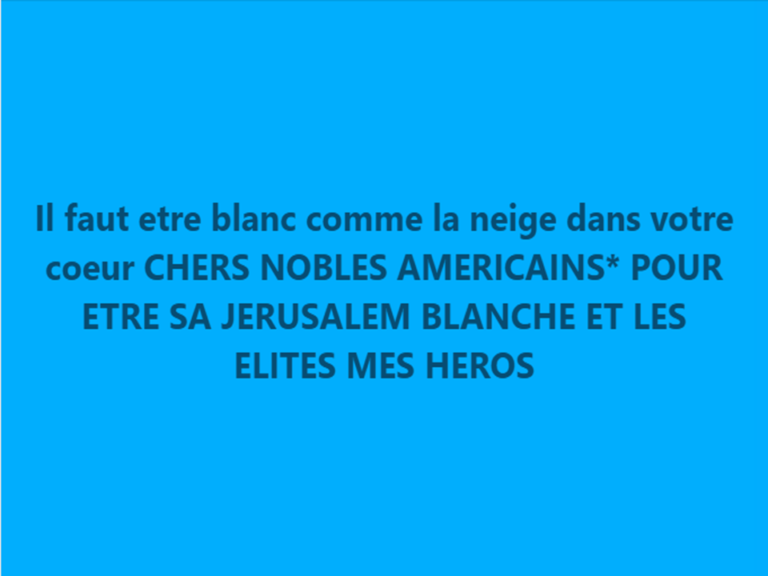 LA DEFINITION DE JERUSALEM* BLANCHE MES NOBLES AMERICAINS* :)