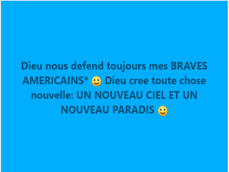 DIEU VIVANT CHANGE LE MONDE : UN NOUVEAU CIEL, UNE NOUVELLE TERRE ET UN NOUVEAU PARADIS MES BRAVES AMERICAINS* :)